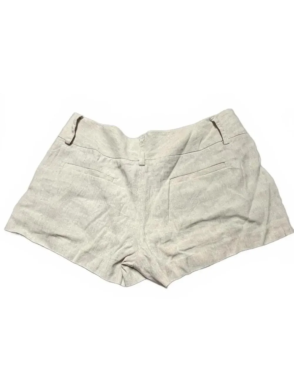 Alice + Olivia Arthur Linen Blend Tailored Shorts Beige Quiet Luxury Size 8 - Picture 3 of 6